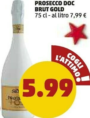 PENNY Prosecco doc brut gold offerta
