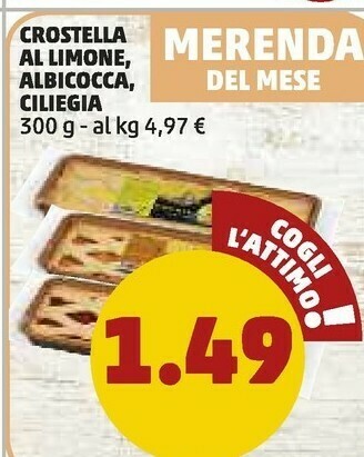 PENNY Crostella al limone albicocca ciliegia offerta