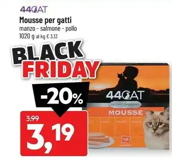 DPiù 44gat mousse per gatti manzo offerta