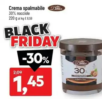DPiù Crema spalmabile 30% nocciole 220 g offerta