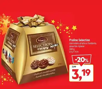 DPiù Praline selection cioccolato al latte e fondente,assortire ripiene 300g offerta