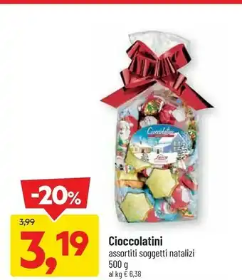 DPiù Cioccolatini assortiti soggetti natalizi 500g offerta