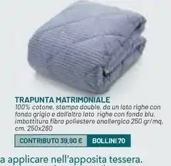 Trapunta matrimoniale 100% cotone