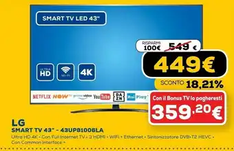 Euronics 43up81006la 109,2 cm (43") 4k ultra hd smart tv wi-fi blu offerta