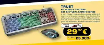 Euronics Kit mouse tastiera gxt 845 tural gaming combo offerta
