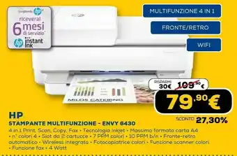 Euronics Stampante multifunzione envy 6430 offerta