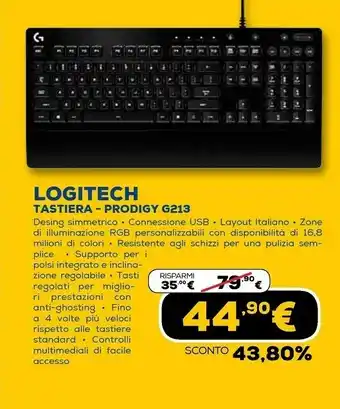 Euronics G g213 prodigy tastiera usb azerty belga nero offerta