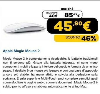Euronics Magic mouse 2 offerta