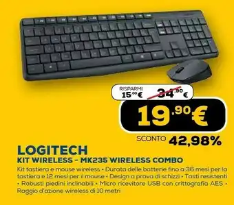 Euronics Mk235 tastiera rf wireless nero offerta