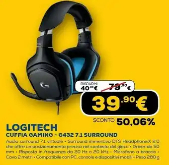 Euronics G g432 cuffia padiglione auricolare nero, blu offerta