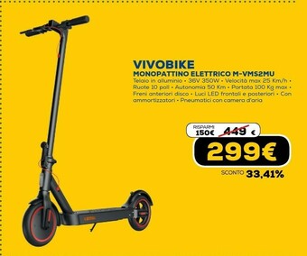 Euronics Vivobike monopattino elettrico m-vms2mu offerta