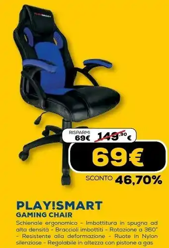 Euronics Play!smart gaming chair offerta