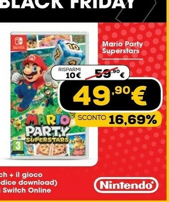 Euronics Mario party superstars standard inglese, esp switch offerta