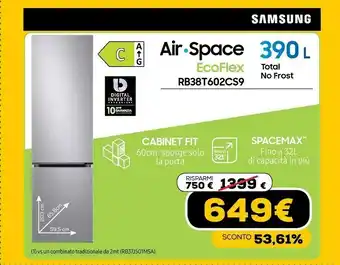 Euronics Rb38t602cs9 frigorifero con congelatore libera installazione 385 l c acciaio inossidabile offerta