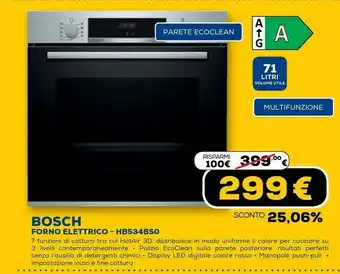 Euronics Serie 4 hba534bs0 forno forno elettrico 71 l acciaio inossidabile a offerta