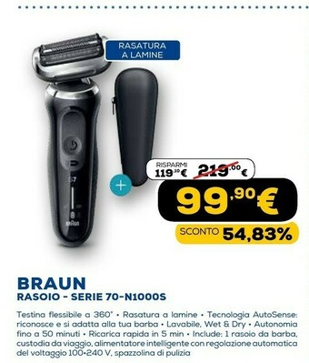 Euronics Series 7 70-n1000s rasoio nero offerta