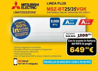 Euronics Mitsubishi electric msz-bt25/35vgk offerta