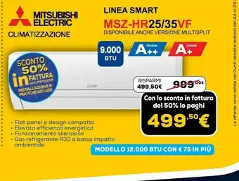 Euronics Mitsubishi electric msz-hr25/35vf offerta