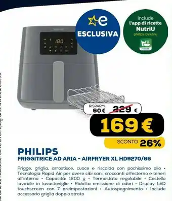 Euronics Friggitrice ad aria - airfryer xl hd9270/66 offerta
