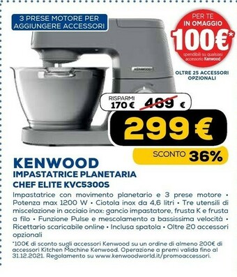 Euronics Impastatrice planetaria chef elite kvc5300s offerta