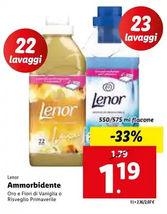 Lidl Lenor Ammorbidente 550/575 ml offerta