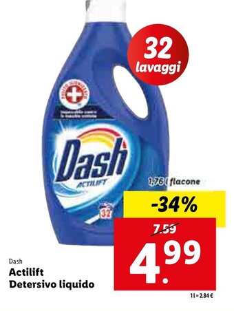 Lidl Dash Actilift Detersivo liquido 1,76l offerta
