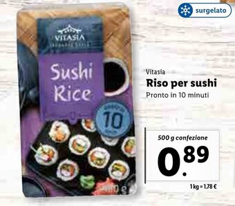 Lidl Vitasia Riso per sushi 500g offerta