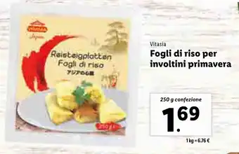 Lidl Vitasia Foglia di riso per involtini primavera 250g offerta