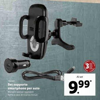 Lidl Tronic Set supporto smartphone per auto offerta