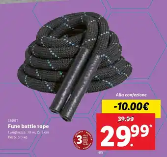 Lidl Crivit Fune battle rope 5.6 kg offerta