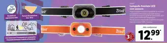 Lidl Crivit Lampada frontale LED con sensore offerta