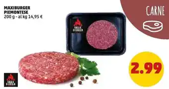 PENNY Maxiburger piemontese offerta