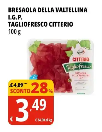 Tigros Bresaola della valtellina i.g.p. tagliofresco CITTERIO offerta