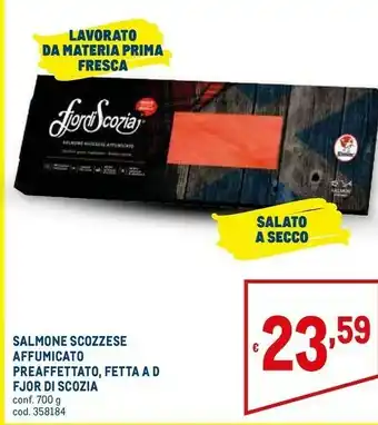 Metro Fjor di scozia salmone scozzese affumicato 700 g offerta