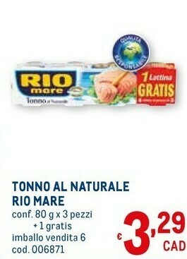 Metro Tonno al naturale offerta