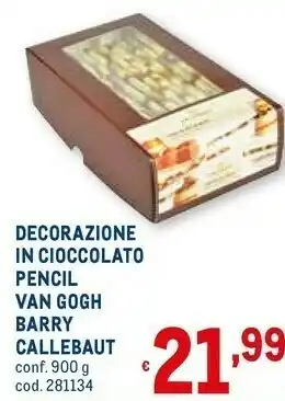 Metro Callebaut decorazione in cioccolato pencil van gogh berry 900 g offerta