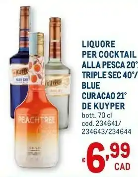 Metro Liquore per cocktail alla pesca offerta