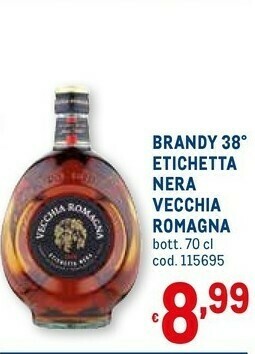 Metro Brandy invecchiato in botti di rovere etichetta nera 700 g(ml) offerta