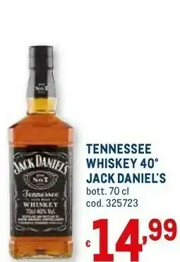 Metro Tennessee whiskey 40 jack daniel's offerta