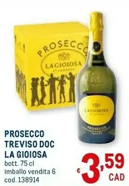 Metro Prosecco treviso doc offerta