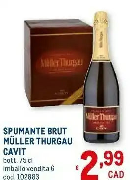 Metro Spumante brut muller thurgau 750 g(ml) offerta