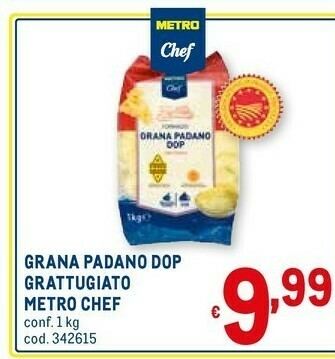 Metro Grana padano dop grattugiato offerta
