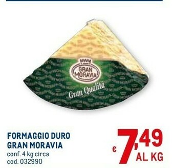 Metro Formaggio duro offerta