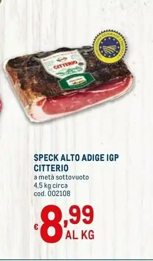 Metro Speck alto adige 4500 g offerta