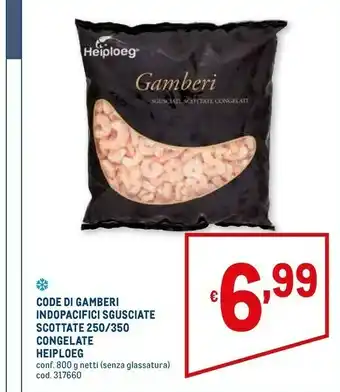 Metro Code di gamberi indopacifici sgusciate scottate offerta