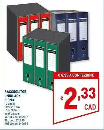 Raccoglitori uniblack