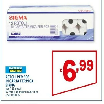 Metro Sigma rotoli per pos in carta termica offerta