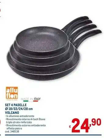 Metro Set 4 padelle volcano offerta