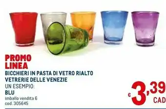 Metro Bicchieri in pasta di vetro rialto vetrerie delle venezie offerta