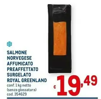 Metro Greenland salmone norvegese affumicato preaffettato surgelato offerta